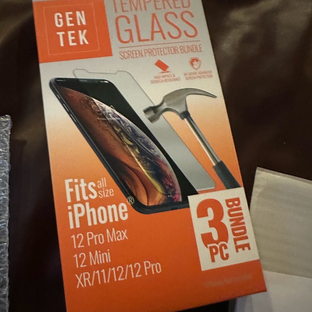 5 for $25- Gen Tek Screen Protector Tempered Glass Iphone Set of 3